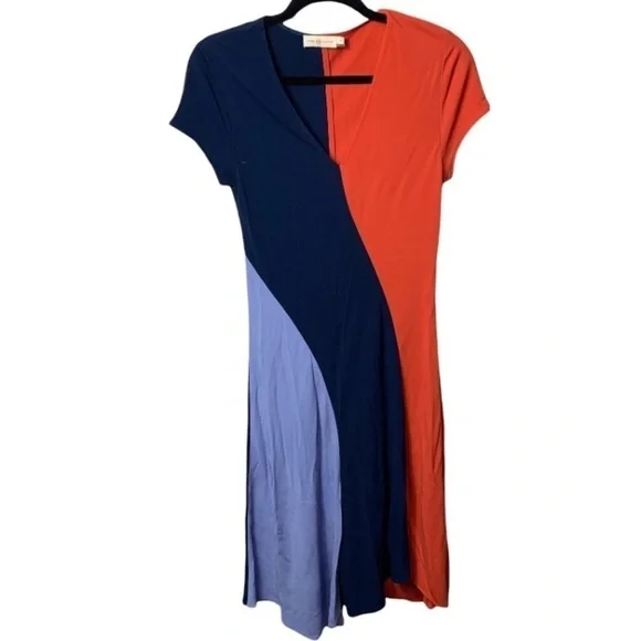 Tory Burch Walden Asymmetrical Color Block Dress